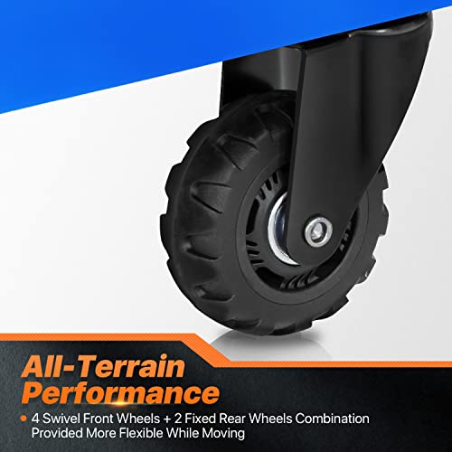 Monibloom Folding Hand Truck With 6 Wheels, Adjustable Handle Collapsible Utility Trolley For Car Luggage House Office, 441 Lbs Load Capacity, Blue #TOP6