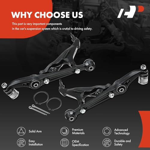 A-Premium 2 x Front Lower Control Arms, with Ball Joint & Bushing, Compatible with Honda Civic 1992-1995, Civic del Sol 1993-1997, Acura Integra 1994-2001 - Image 6