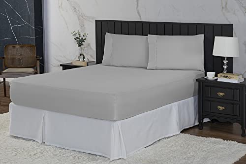 Jogo de Cama King Percal 400 Fios Ponto Palito 03 Peças, Antiácaro, Anti-pilling com Toque Macio (Ci