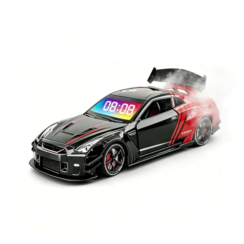 NZGZJYN Car Alarm Clock with Realistic Engine Effects Car Alarm Clock with Clear 3-in-1 Digital Led Display Screen Sports Car Ornament Interior Decoration and Car Enthusiasts (Red)