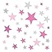 Little Deco Wandaufkleber 60 Sterne Kinderzimmer Mädchen Stars I pink rosa grau I Wandtattoo Schlafzimmer Wandsticker Set bunt selbstklebend DL539-18