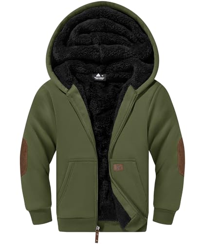 Image of SWISSWELL Unisex Boys Girls Fleece Hoodie Sherpa Lined Jacket Zip Up Hooded Sweatshirt Winter Outerwear for Kids
