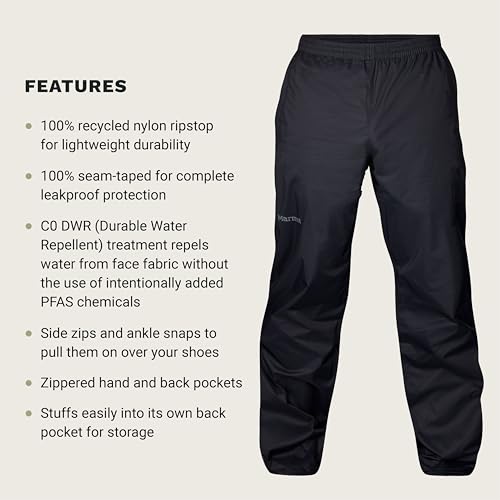 Image of MARMOT Men's PreCip Evo Rain Pant, Black, X-Large Short