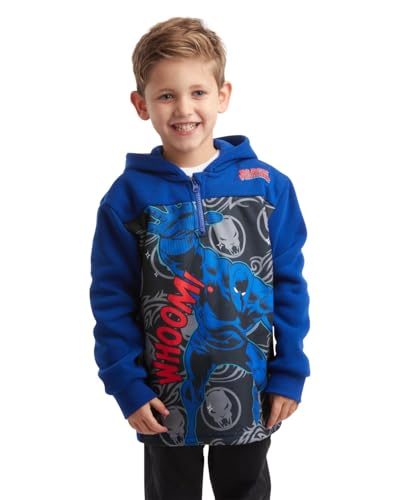 Image of Marvel Toddler Boys Quarter Zip Hoodie Fleece Graphic Pullover Hoodies