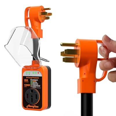 Marsflex Rv Surge Protector, 50amp Rv Circuit Analyzer, 12000 Joules Surge Protection with Waterproof Cover, LED Display, rv Voltage Protector for Camper, Travel Trailers, Motorboat