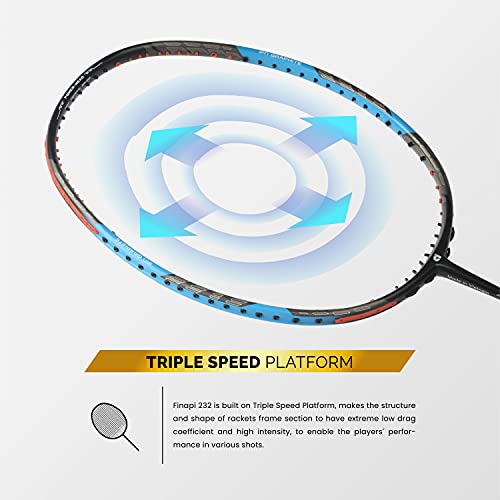 Image of Apacs Z-Ziggler (Unstrung, 38 LBS Max Tension) 6.4mm Slim Shaft | Made in Vietnam | 100% Japanese Graphite Badminton Racket with Free Full Cover | G2-4 1 /8 inches (Black Blue Grey)