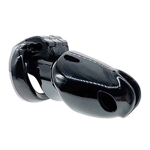 Image of HT-V4 Chastity Cage for Men | 5 Adjustable Wide Rings & 6 Colors | Beginner-Friendly | Adult Sex Toy with Sizing Guide (Black, Maxi)