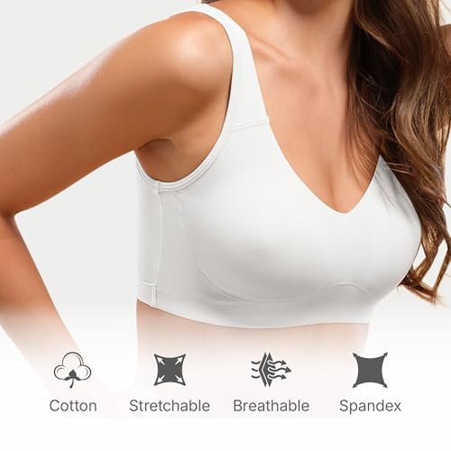 Image of Enamor Easy Slip-On and Back Keyhole Women's Cotton Everyday Beginner's Bra - Padded, Wirefree, Full Coverage - A106