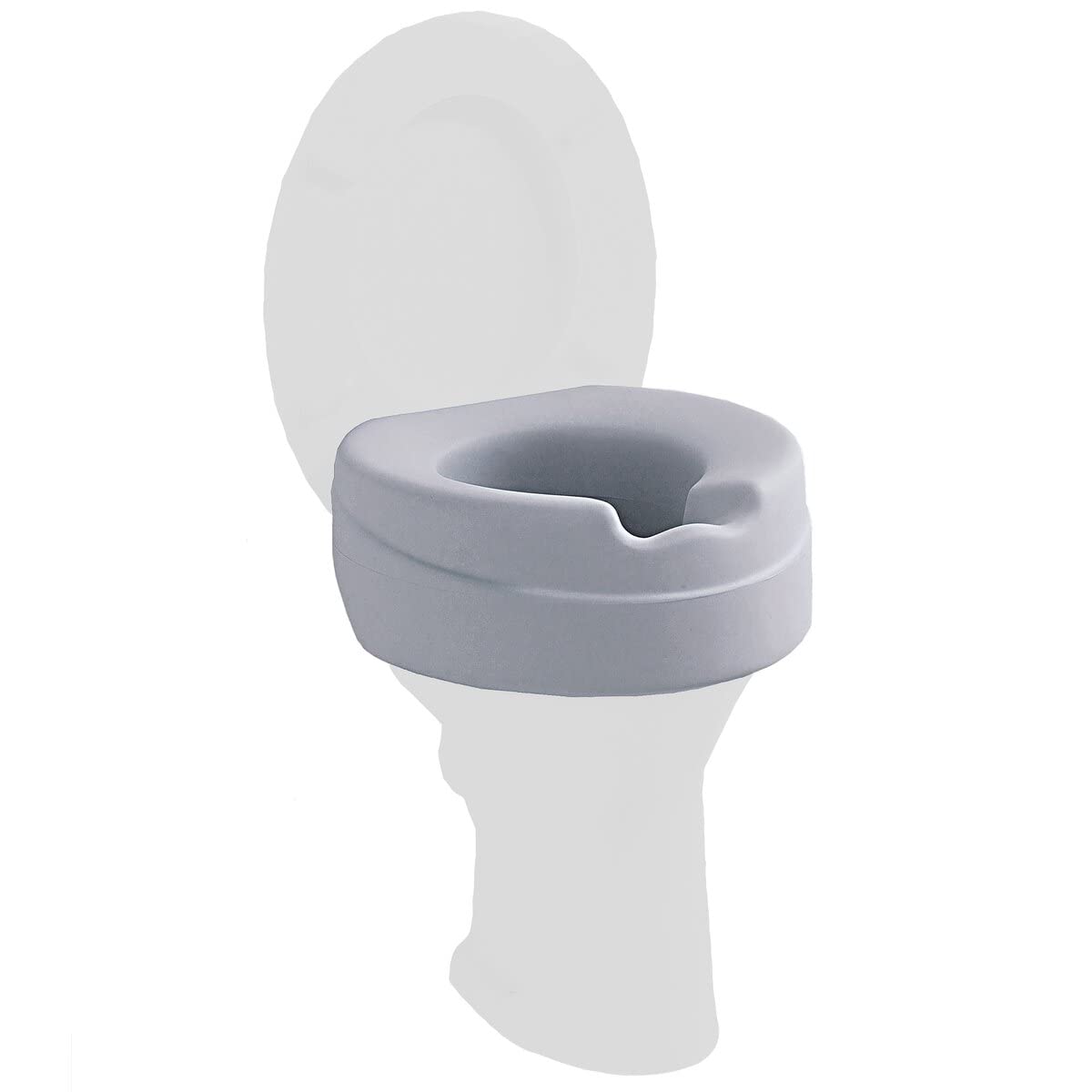 Toilettensitz-Erhöhung"Soft", Toilettenaufsatz Sitzerhöhung Toilettensitz WC, 10 cm Erhöhung, & Hygienemulde, max. 185 kg, grau