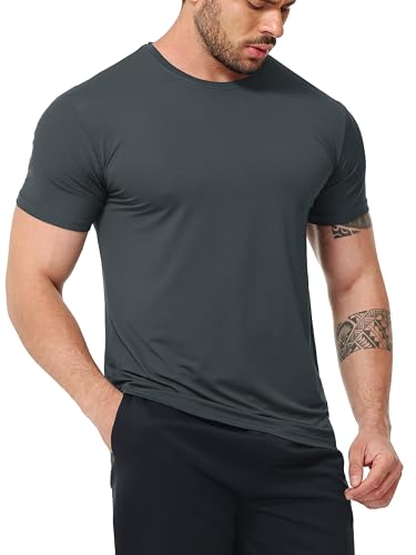 Mens Shirts 3 Pack Dry Fit Tech Moisture Wicking Performance Quick Dry Elastic Athletic Crew Short Sleeve T Shirts2