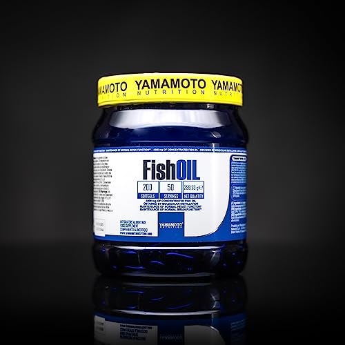 YAMAMOTO NUTRITION Fish Oil Molecular Distillation 200 Softgels, Integratore Alimentare con Omega 3 EPA e DHA da Olio di Pesce, Senza Glutine e Senza Lattosio