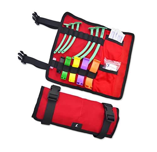 Lightning X Products Oral & Nasal Airway Roll Kit - Berman OPA NPA CPR Mask and Gear Bag for EMT Trauma First Aid Medic Kits