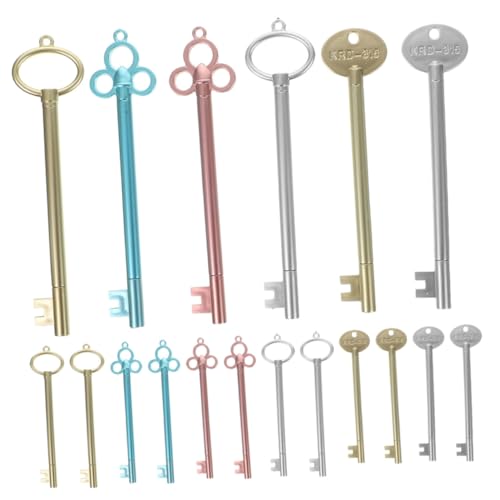 Operitacx 18Pcs Bolígrafos retro forma llave tinta gel