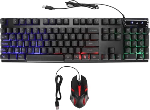 Gaming LED Keyboard and Mouse Combo Set RGB Backlit for PC Laptop Computer.