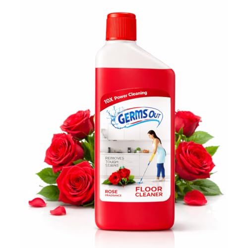 Image of Floor Cleaner 500ml Liquid Non-Toxic Germ protection Formula, Rose Scented Surface & Floor Disinfectant, Kids & Pet Safe, Multi-Surface Cleaning Solution