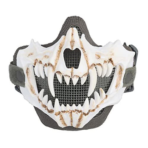 Yzpacc Airsoft - Máscara táctica de media cara con cráneo de protección facial para Halloween, cosplay, paintball, CS caza, cosply Cover