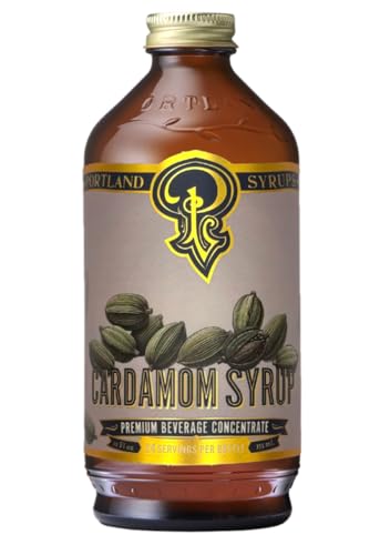 Portland Syrups Cardamom Syrup – Flavoring for Coffee, Lattes, Cold Brew, Macchiatos, Cocktails, & Desserts – Ideal for Drinks & Adding a Flavor to Any Beverage – 12 oz, 24 servings (Pack of 1)