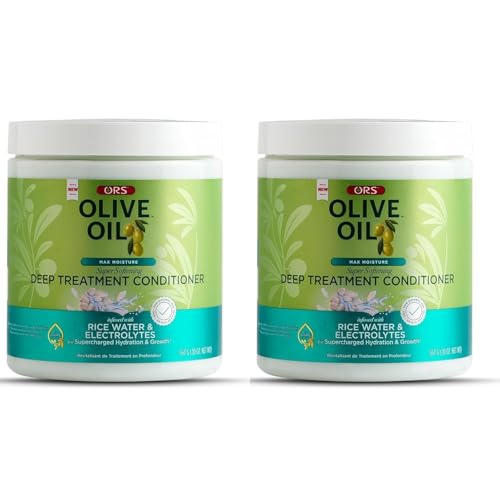 ORS Olive Oil Max Moisture Deep Treatment Conditioner with Rice Water & Electrolytes 20.0 Ounces (Pack of 2) image 2