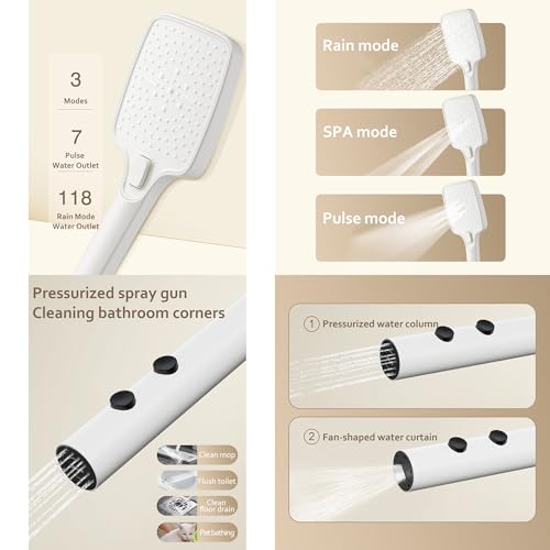 Système de douche thermostatique économiseur d'eau avec cascade spa