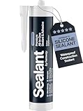 Crystal Clear Construction Sealant & Adhesive All-In-One Hybrid Polymer | Superior to Silicone Sealant | Waterproof, Odourless, Anti-Mould, Paintable | Kitchen Bathroom Outdoor - 300 ml 1 Pack