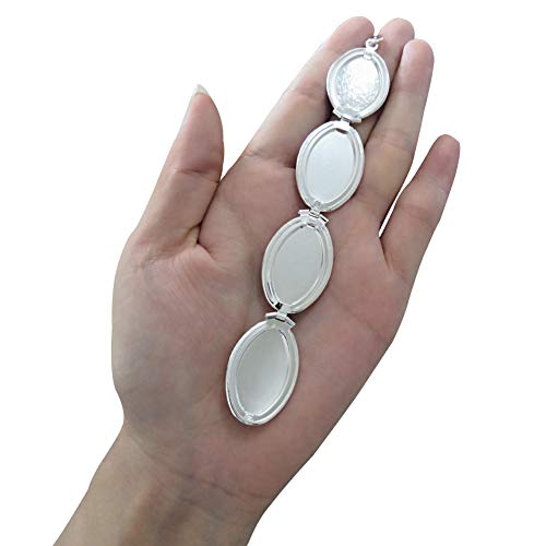 Nanafast Expanding Photo Locket Necklace Pendant 4 Pictures Chain Necklaces Memorial Gifts For Women Girls Silver-Style 3 #TOP6