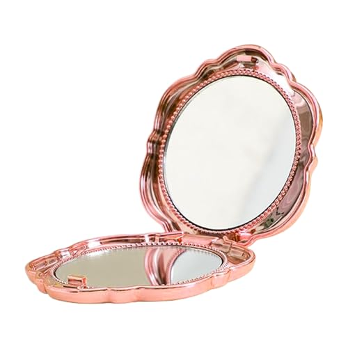 Genérico Compact Mirror, Flower Shape Double Sided Folding Makeup Mirror with Magnification for Travel, Purse, Pocket, Vanity, Touch Ups