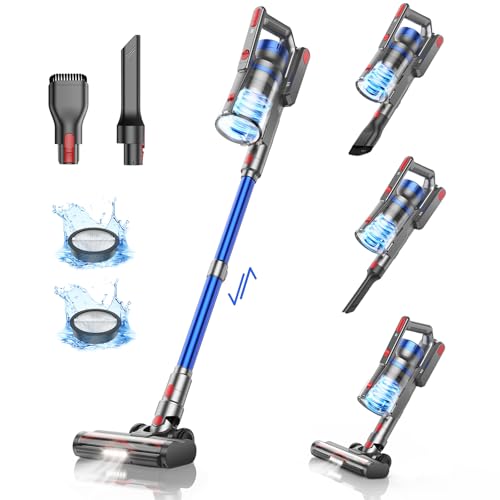 Buture Pro Aspirapolvere Senza Fili 450W/33Kpa,55Min Batteria Rimovibile,6 in 1 Scopa Elettrica Senza Fili Potente,1.5L Anti Avvolgimento Aspirapolvere per Pavimenti Tappeti Peli Animali.