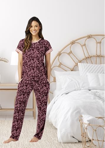 Image of Lucky Brand Women's Pajama Set - 4 Piece Sleep Shirt, Tank Top, Pajama Pants, Lounge Shorts (S-XL)