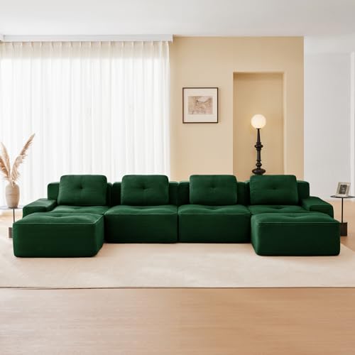 Image of Corduroy Modular Sectional Sofa, Oversized Cloud Couches for Living Room