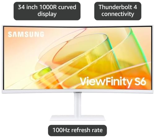 Image of Samsung 34 inch ViewFinity S65TC Ultra-WQHD 100Hz AMD FreeSync HDR10 Curved Monitor Bundle with Deco Gear Wired Gaming Mouse + Large Extended Pro Gaming Mouse Pad Water Resistant
