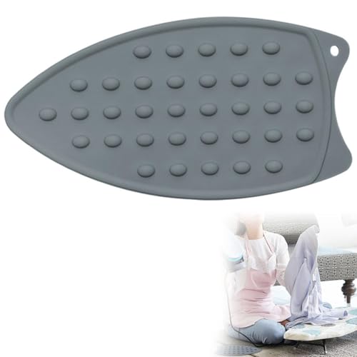 Alfombrilla De Silicona y Hierro para Reposar,Almohadilla de Hierro de Silicona,Almohadilla de Reposo de Silicona para Hierro,Silicone Iron Rest Pad Mat,Resistente Al Calor,Antideslizante,Gris