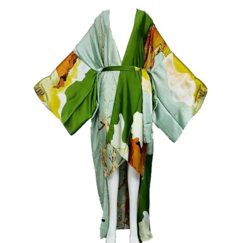 Summer Silk feeling beach cover up Women Cardigan Boho African Holiday party long Sleeve Robe kimono Kaftan