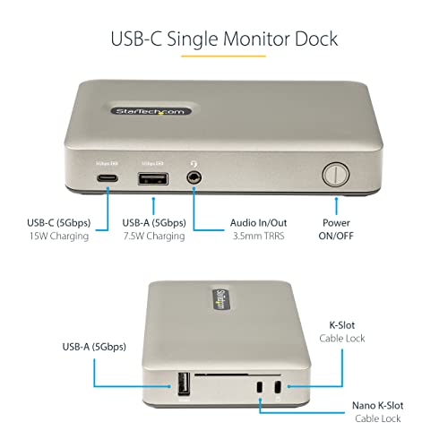 Estación de acoplamiento universal USB-C con hub USB 3.1 y vídeo DisplayPort 4K 4