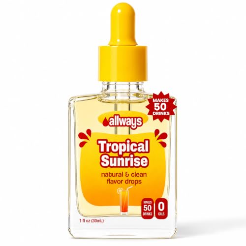 Allways Drops Tropical Sunrise Water Enhancer | Sugar Free | 50 Servings