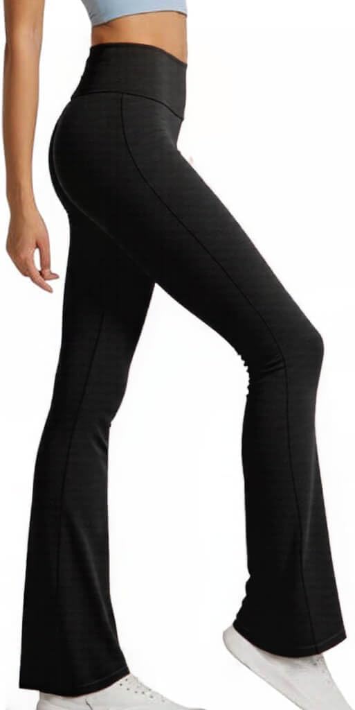 COUVER Women Cotton Bootcut Wide Waist-Band Workout Bootleg Yoga Pants - Image 6
