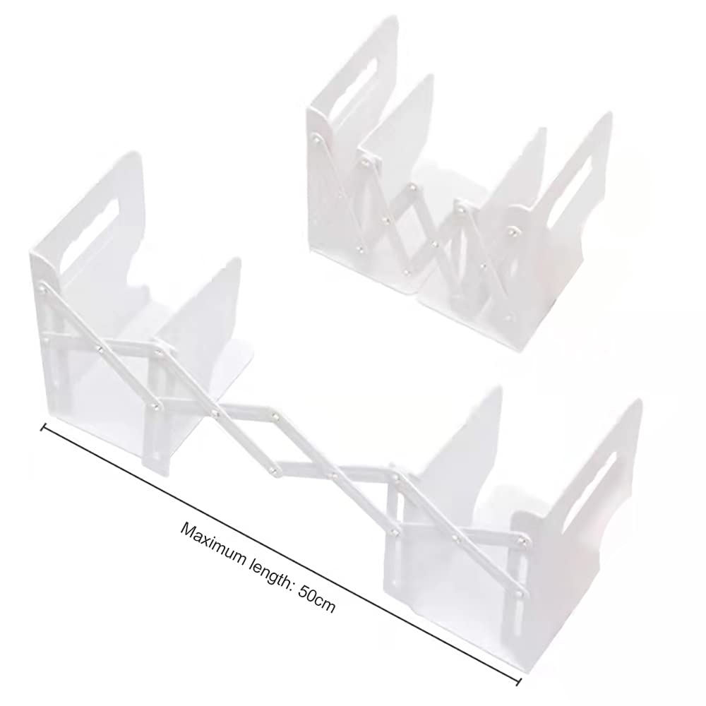 M&J&DELEE Adjustable Book Stand Stretch Bookends Shelf Storage with Pen Holder Rack Magazine File Office Home Bookshelf, Student Bookshelf