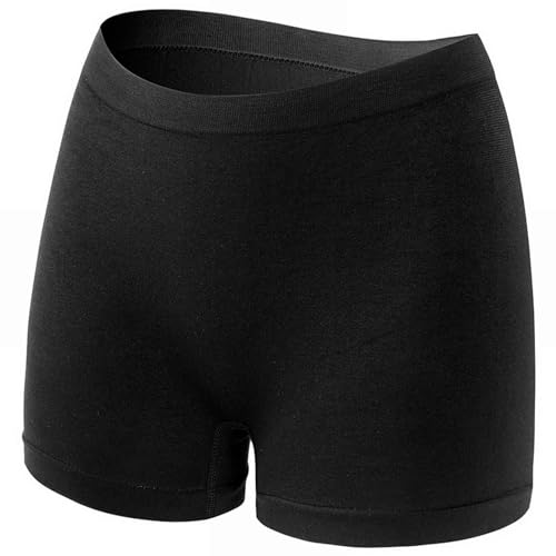 Damen-Boyshorts-Unterwäsche, nahtlos, vollständige Abdeckung, weiche Stretch-Boxershorts für Frauen Baumwolle Schlüpfer Damen Luxus Unterwäsche Frauen (Black, XXL)