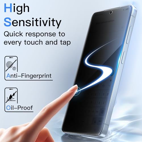 Image of JETech Privacy Screen Protector Guard for Samsung Galaxy S26 Plus, 2-Pack | Anti-Spy Privacy Protection, Tempered Glass, Easy Installation Tool, Case-Friendly, Anti-Scratch Design