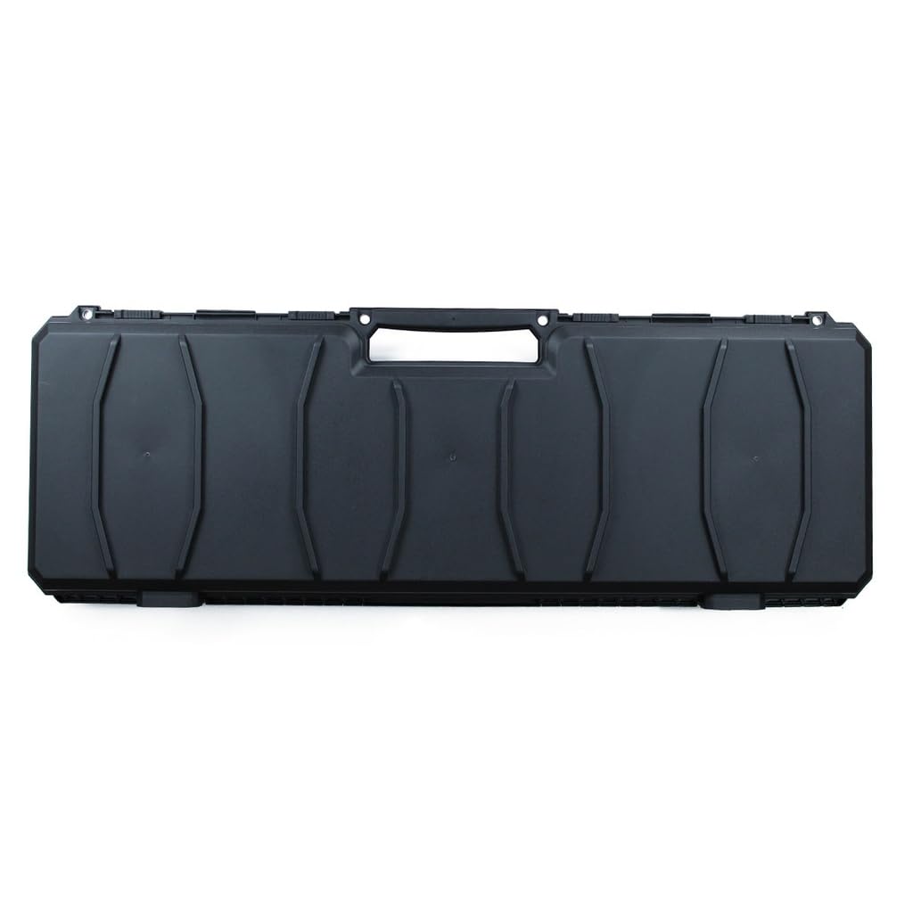 Genérico Maleta Rígida para Fusil, 100 cm, Interior Espuma Tipo Huevera, Polímero Reforzado, Negro, para Airsoft y Aire comprimido