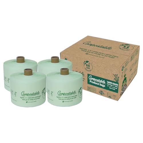 UNNI Compostable Produce Bags, 15x17, 1400 Count