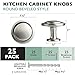 Ilyapa 25 Pack Satin Nickel 1 1/14 Inch Round Kitchen Cabinet Knobs, Round Drawer Knob for Cabinets Dressers Drawers - Satin Nickel Kitchen Cabinet Hardware