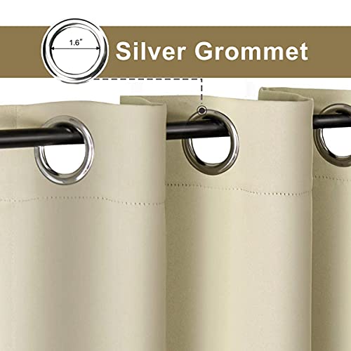 Sofjagetq Extra Wide Indoor Outdoor Curtains For Patio Waterproof, 100 X 84 Inch Room Divider And Sliding Door Blackout Thermal Insulated Drapes, Privacy For Porch Backyard, 1 Panel, Cream Beige #TOP1