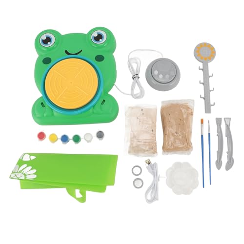 NOENNULL Ensemble de Tour de Poterie pour Enfants, Mini Tour de Poterie pour Enfants, de électrique, Mini Machine de de Fabrication D'argile, Kits D'artisanat pour Garçons et Filles
