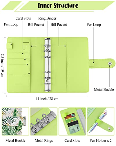 Budget Binder With Zipper Envelopes, Cash Envelopes For Budgeting, 58Pcs A6 Budget Binder Pu Leather 2023-2024 Monthly Planner With Cash Envelopes Stickers Pen, Money Organizer For Cash Savings Binder #TOP1