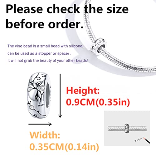 BISAER 925 Sterling Silver Stopper Beads Spacers Charms for Bracelets Stoppers3