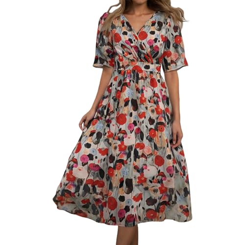 Robe midi imprimé floral fluide pour vos vacances d'été au soleil