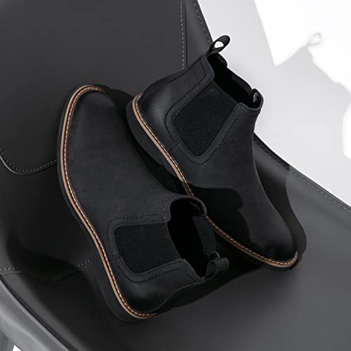 Vostey Chelsea Boots Men Casual Dress Boots Black Ankle Classic Slip on Boots for Men3