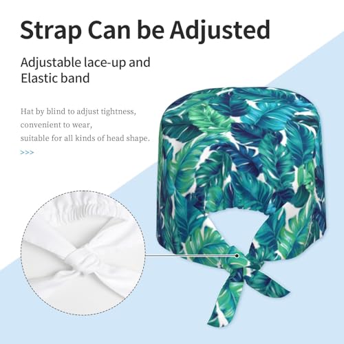 Image of Adjustable Working Cap Breathable Unisex Women Men Elastic Bandage Tie Back Hats Scrub Nursing Doctor Surgeon Cap
