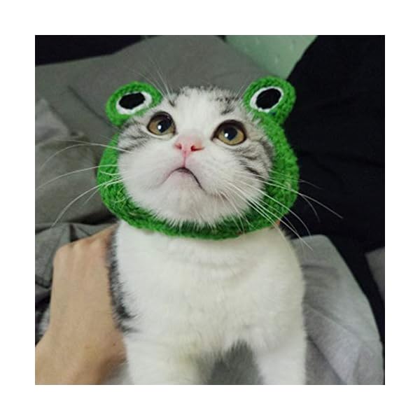 Yuyww adorable pet funny hat cartoon frog shape pet cap weaving puppy cat hat pet grooming supplies for everyday decoration christmas halloween decoration use 1pcs - image 4