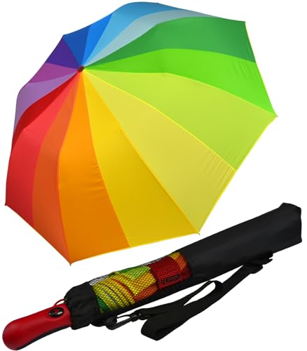 iX-brella XXL 124cm Fiberglas Golf-Taschenschirm mit Automatik - rainbow